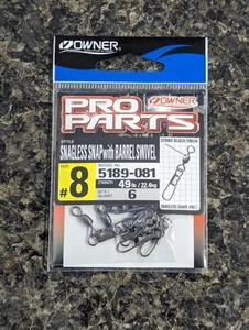 Owner Snagless Snap with Barrel Swivel - Size #8 - 49lb - 5189-081 - Picture 1 of 2