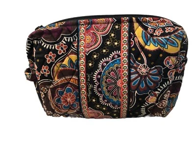 Vera Bradley Cosmetic Pouch Bag Lined  Kensington Lindsay Brown Paisley - Image 1 of 4