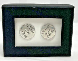 Brand New Father of the Bride/I’ll Always Be Your Little Girl Wedding Cufflinks. - Picture 1 of 4