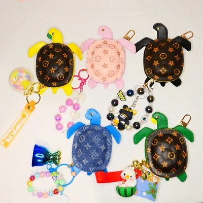 Leather Mini LULU-Turtle Bag Family Key Lipstick Bag Key Chain Pendant Accessory - Image 1 of 4