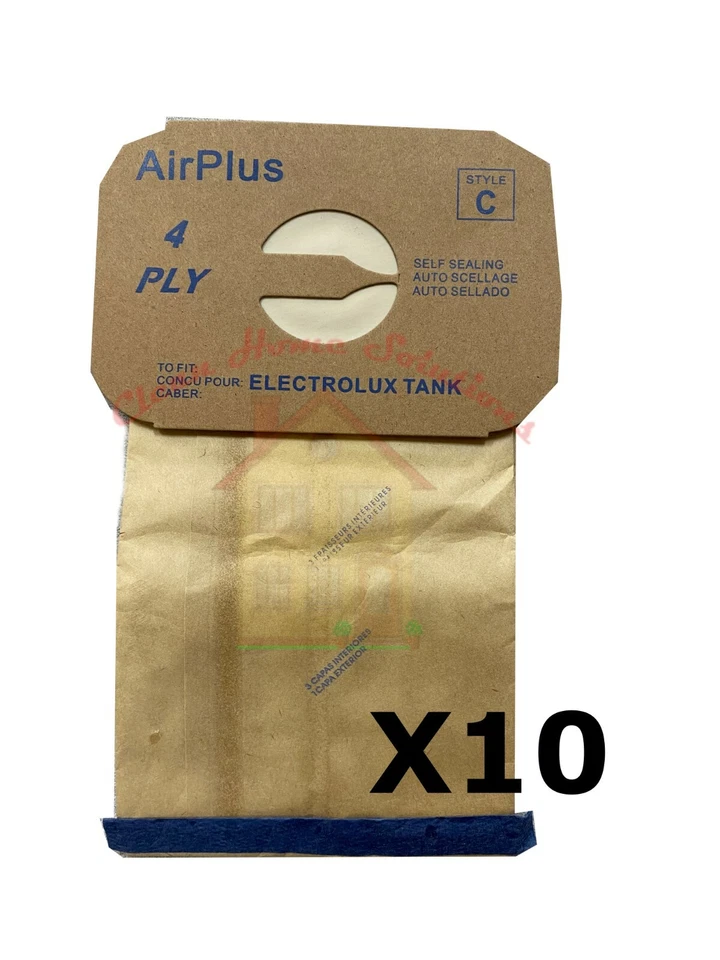 Electrolux Style C Vacuum Bag Canister Vac, Tank Multi Filter 4-ply, 10 Bags - Image 1 of 1