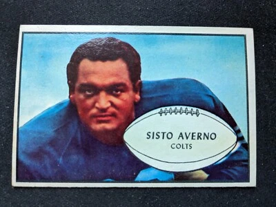 1953 Bowman Football Card # 8 Sisto Averno - Baltimore Colts (EX) - Image 1 of 3