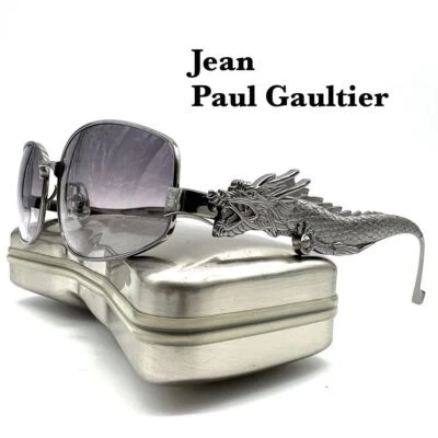Gafas de sol Jean Paul GAULTIER vintage plateadas dragón con estuche rígido tela manual Foto 1 de 4