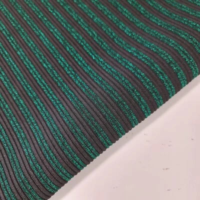 JERSEY COSTILLA VISCOSA NEGRO Tela Brillo Rayas Disfraz Vestido Material Artesanal 58" Foto 1 de 2