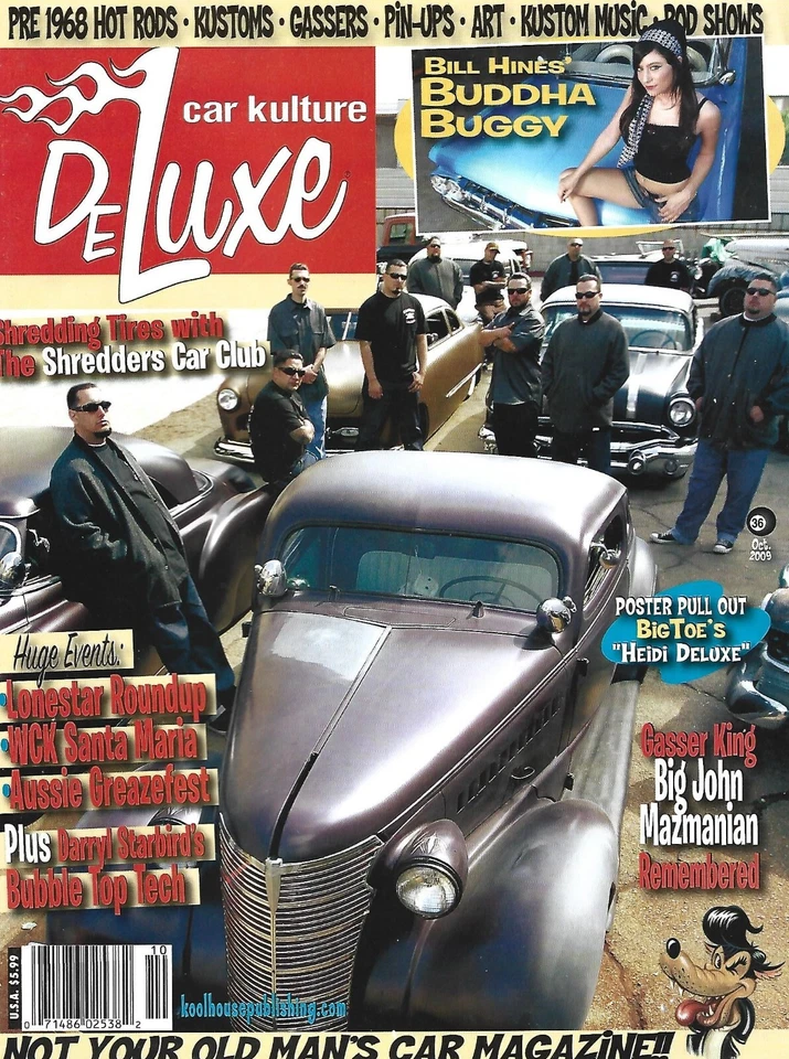 OCTOBER 2009 CAR KULTURE DELUXE MAGAZINE HOT RODS GIRLS TATTOOS SHREDDER'S CLUB - Image 1 of 1