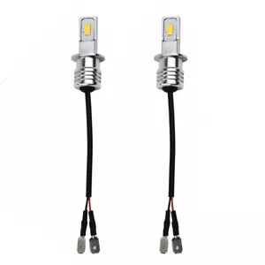 2Pcs H3 Super Bright Yellow 2SMD LED Headlight Fog Light Bulbs 80W 12V-24V 3000K - Picture 1 of 12