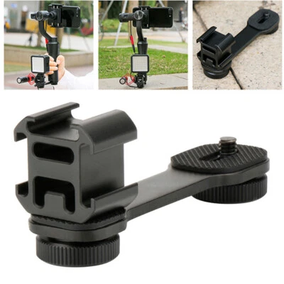 1X Triple Cold Shoe Mount Extension Stand For Zhiyun Smooth 4 Feiyu Vimble 2 HOT - Image 1 of 4