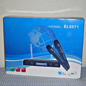 【NEW】EL5571 PROFESSIONAL DIGITAL WIRELESS DUAL MICROPHONE SYSTEM W/ RECEIVER - Picture 1 of 6
