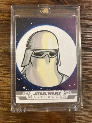 Topps Star Wars Masterworks Imperial Snow Trooper Colored Sketch Card One of One - Image 1 of 2