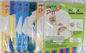 NEU! Posten 8 DIZZLE vorschattierte Modetransfers. 6 einzigartige Designs, 2 mit Duplikat - Bild 1 von 8