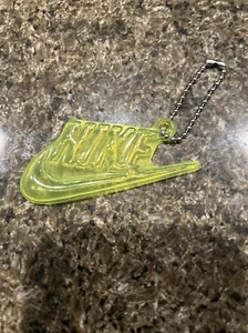 Nike Air Max Bubble Hang Tag Keychain Clear Yellow Plastic Swoosh Logo - Picture 1 of 3