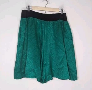 Vintage Green Polyester MIX'N'MINGLE Gaucho Shorts Women's Plus Waist Size 36 - Picture 1 of 4