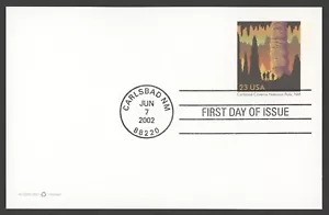 2002 US Scott #UX381 23c Carlsbad Caverns National Park Postal Card, FDC - Picture 1 of 1