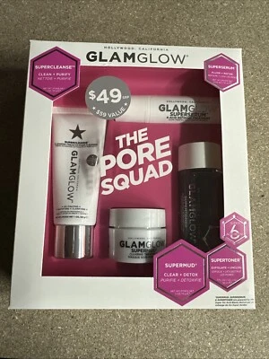 GLAMGLOW Pore Squad Supers 4 Piece Travel Set NIB - Image 1 of 2