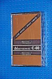 GENERAL  C  60     TYPE I     BLANK CASSETTE TAPE  (1)     (SEALED) - Picture 1 of 3