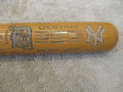 Laser Engraved 2006 Detroit Tigers ALDS Champions vs NY Yankees LE Bat Destiny * Cover