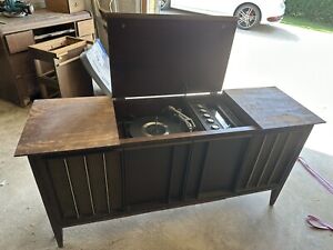 vintage record player stereo console table- Sears Silvertone