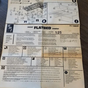 Vintage AMT Plastic Model Kit Instructions For Fruehauf Flatbed Trailer #6608 - Picture 1 of 2