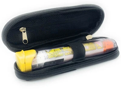 ICE Medical Black/Grey Single Epipen Syringe Case - Allergies Diabetes Inhalers