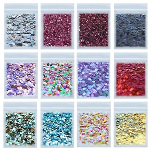 Chunky Festival Glitter 45 mixes 10g 25g Bags Face Eye Body Tattoo Cosmetic 3 - Picture 1 of 48