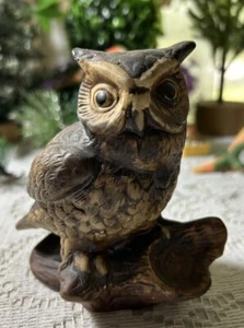 Norleans Japan Owl Figurine Vintage Porcelain Ceramic Owl Hand Painted 5” - Picture 1 of 13