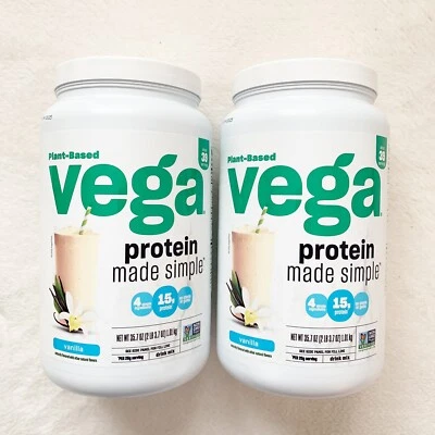 Vega Protein Made Simple Powder, Vainilla - 39 Porciones (Pack de 2) Foto 1 de 3