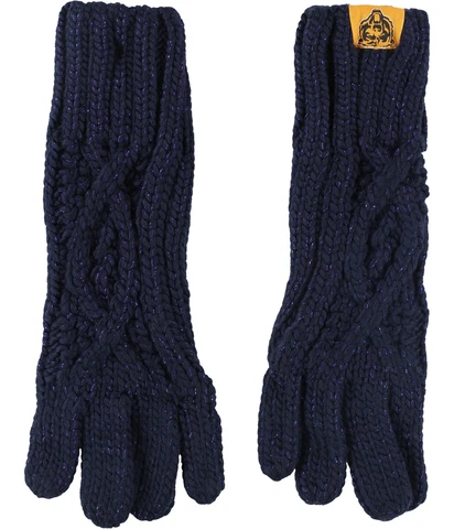 G-III Sports Womens Chicago Bears Glitter Knit Gloves, Blue, One Size Cover
