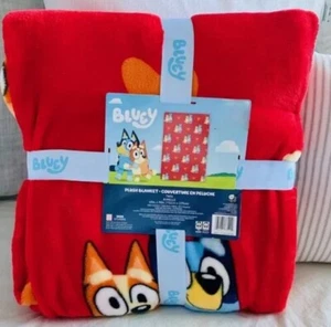 Bluey Red Plush Twin Blanket 60x90 Inches NWT- Perfect Gift- Ships from Canada - Picture 1 of 3