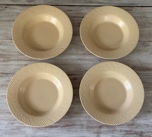 Wedgwood STONEWEAVE RATTAN Wide Rimmed Soup Salad Pasta Bowls 9-3/8" - Set 4 - Picture 1 of 10