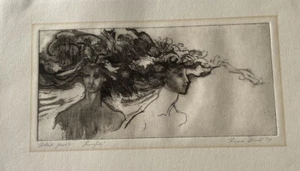 Theresa Bruch Aquatint 1974 Thoughts  Two Females - Picture 1 of 10
