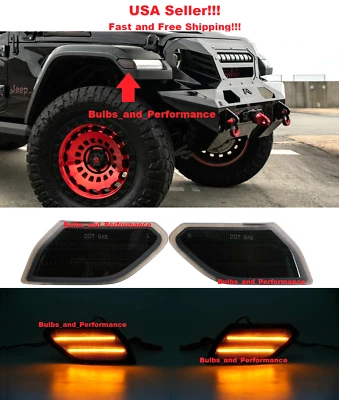 SMOKED LENS LED SIDE MARKERS for JEEP WRANGLER JL GLADIATOR RUBICON SAHARA etc. - Image 1 of 4
