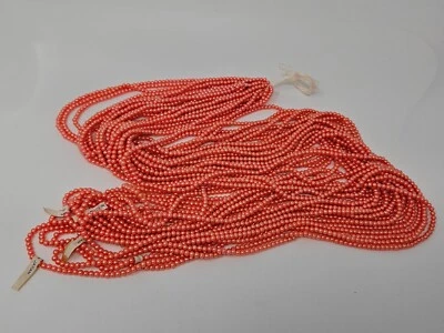 12 hebras japonesas 4 mm redondas naranja acrílico perlas cuentas plástico 60" vintage Foto 1 de 2