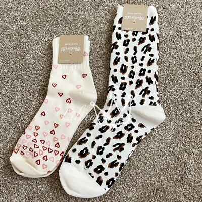 Paquete de 2 calcetines tobilleros y pantalones de campamento de animales Madewell Galentines Heart para mujer Foto 1 de 3