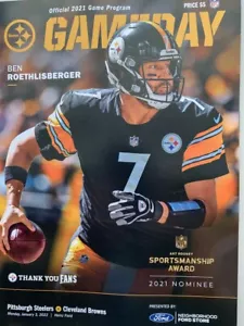 Juego final Roethlisberger 2021 2022 Pittsburgh Steelers vs Browns Gameday 03/01/22 - Imagen 1 de 3