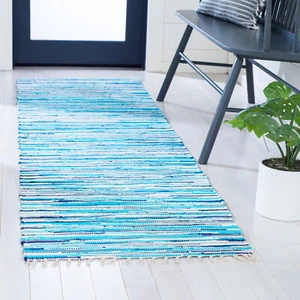 Safavieh Rag Rug TURQUOISE / MULTI 2'-3" X 8' Runner - RAR129C-28 - Picture 1 of 3