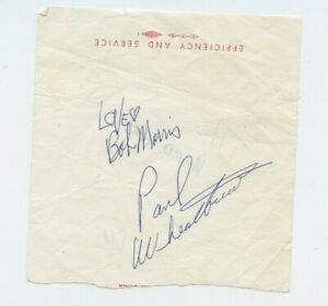 Clipped Autographed Muscians Drummers Paul Wheatbread & Bob Morris