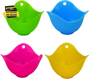 Egg Poacher Nonstick Silicone Egg Poaching Cup Poached Egg Cooker Egg Molds Cook - Picture 1 of 7