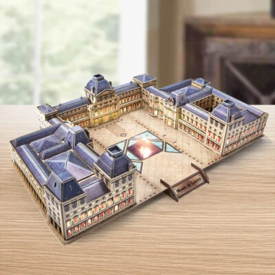 CubicFun LED Louvre Museum Paris Collectible 3D Puzzle Display Model Set - Image 1 of 4