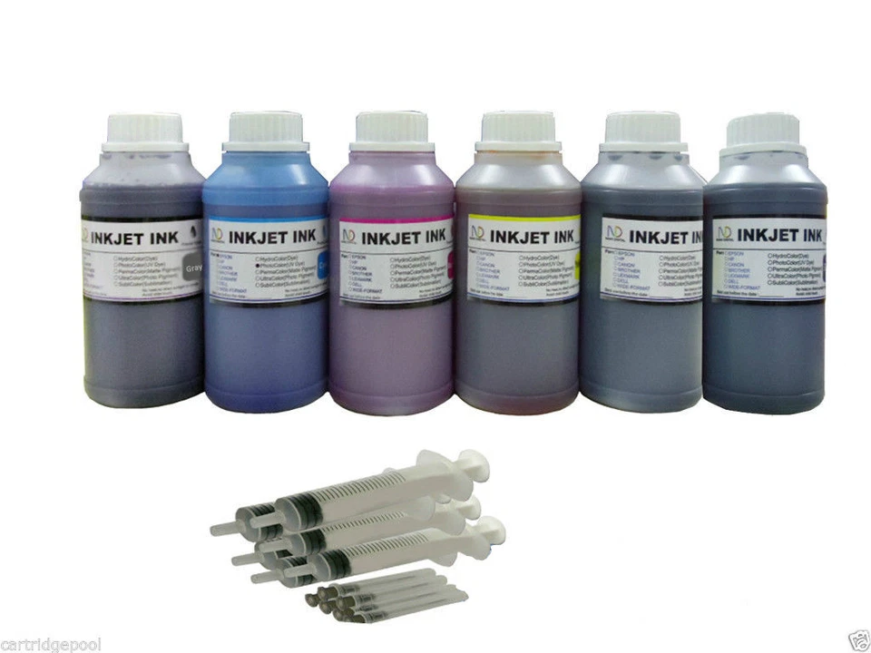 6x250ml ND® Premium Refill ink for HP72 cartridges DesignJet T1300 T2300 Pro MFP - Image 1 of 1