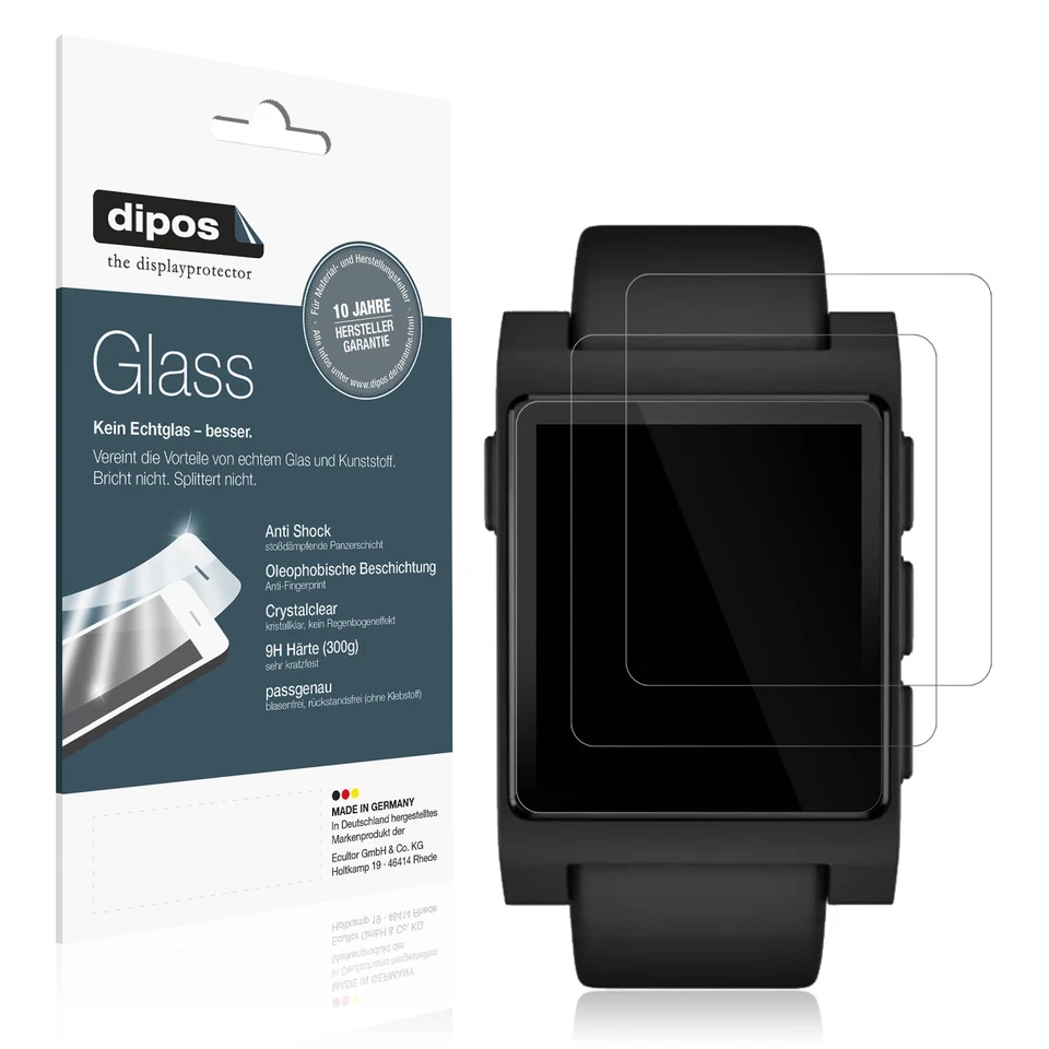 2x Protector de Pantalla para Pebble Core Time 2 Vidrio Flexible 9H dipos Foto 1 de 4