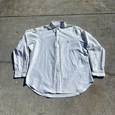 Polo Ralph Lauren Long Sleeve Button Up Dress Shirt Mens 17 34/35 White Classic - Image 1 of 4