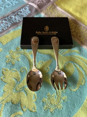 RARO por Reed & Barton 2 Piezas Tenedor y Cuchara Bebé Bailey Banks y Biddle Humpty Foto 1 de 4