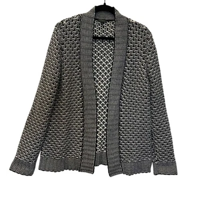 Suéter Cárdigan Tejido Grueso Blanco y Negro Talla Mediana Talbot's Foto 1 de 4