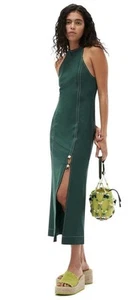 Ganni Melange Maxi Dress - Woman Dresses Trekking Green EU - 44 US 12 NWT - Picture 1 of 14