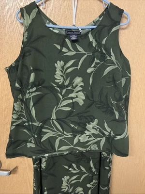 Conjunto de Camisa Laura Scott Verde Estampado 2 Piezas Falda Lg XL Nuevo sin Etiquetas Foto 1 de 4