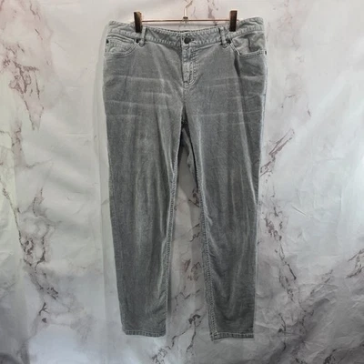 Pantalones para mujer Jill 12 P gris pana tiro alto recto elástico novio  Foto 1 de 4