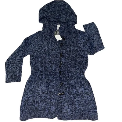 NUEVO CON ETIQUETAS Loulou de la Falaise Tejido Pesado Cárdigan con Capucha Palancas Corbatas Azul 1X Foto 1 de 4