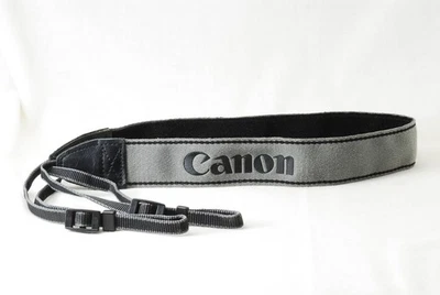 Correa de cámara suave Canon gris negro hombro para cámaras de película DSLR usada Foto 1 de 3