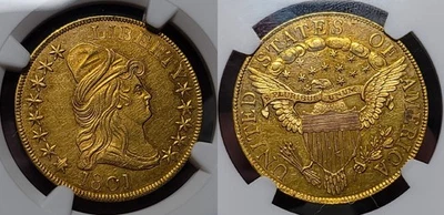 1801 $10 Draped Bust Gold Eagle NGC MS 61 - Image 1 of 4