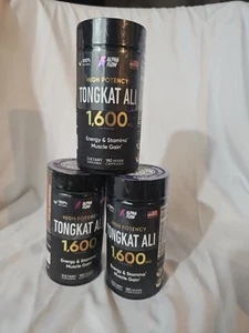 3-Bottles Alpha Flow Tongkat A li 1,600 Mg, Strength  540 Capsules total - Picture 1 of 3
